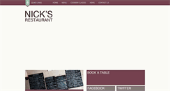 Desktop Screenshot of nicks-restaurant.co.uk